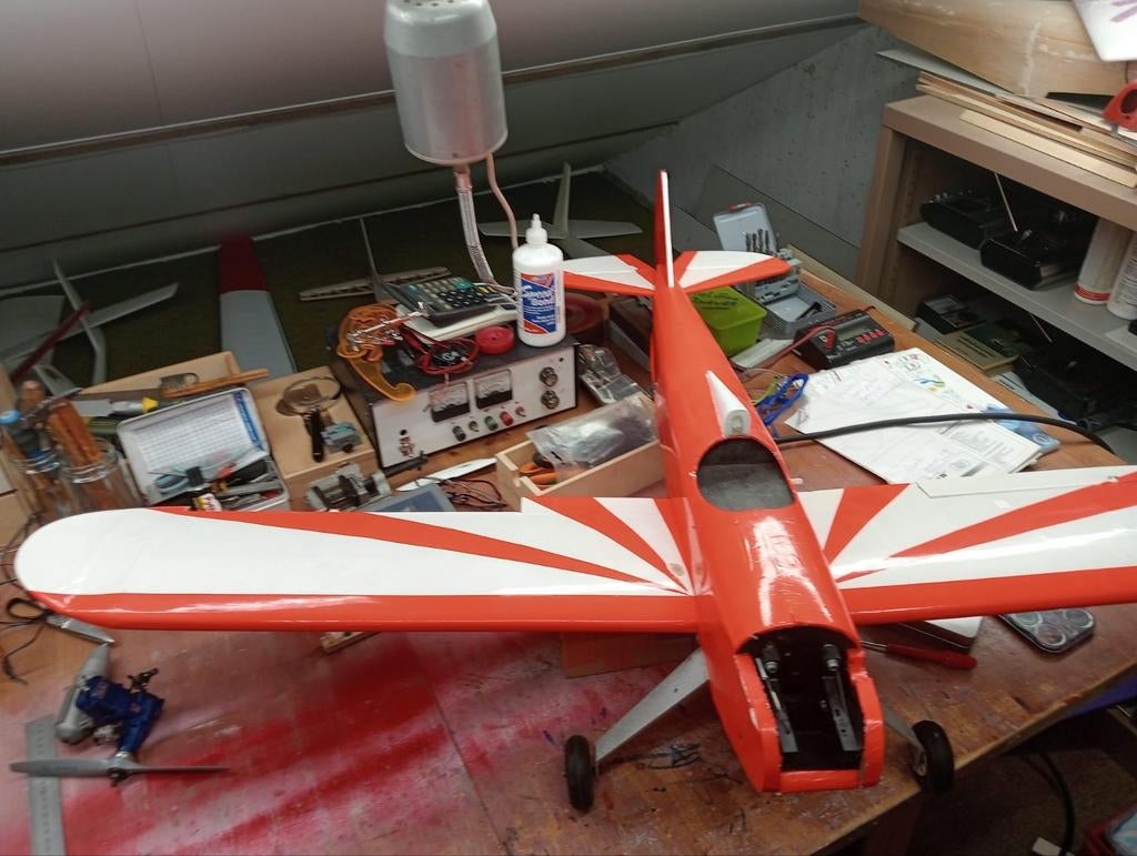 Laagdekker RC vliegtuig met OS MAX LA40 motor, Ophalen, Zo goed als nieuw, Nitro