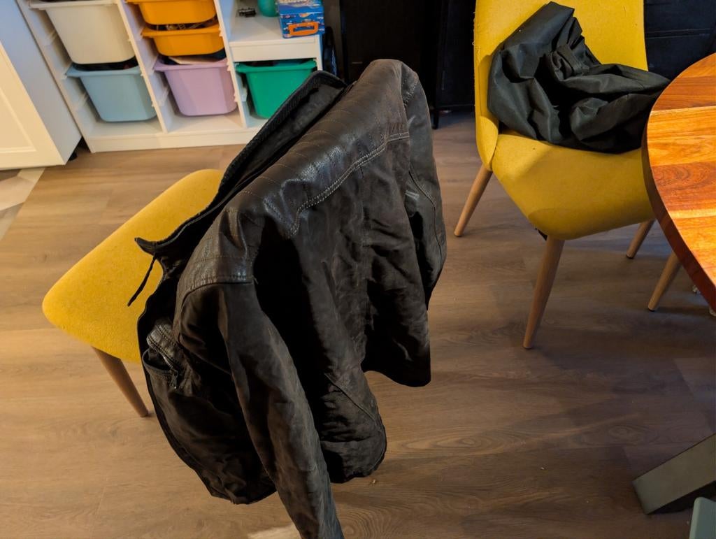 Stijlvol Bruin Leren Herenjack - Maat 56 (XL), Ophalen, Zwart, Maat 56/58 (XL), DNR