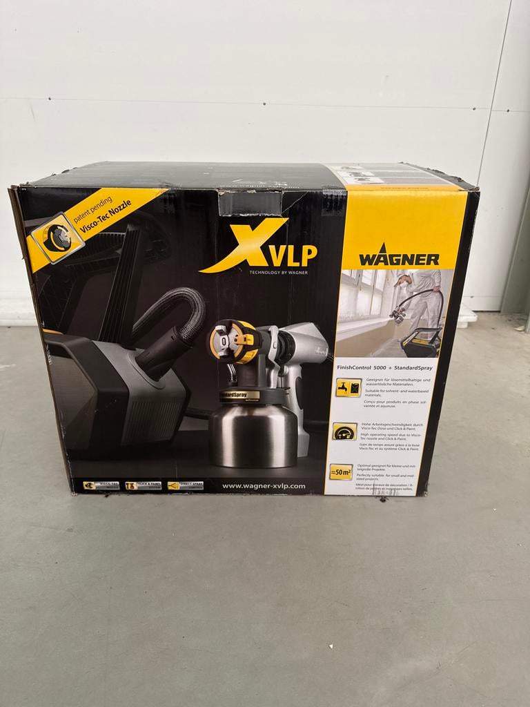 Wagner XVLP Finish Control 5000 Verfspuit - Z.G.A.N., Doe-het-zelf en Verbouw, Schildersmaterialen, Ophalen, Zo goed als nieuw
