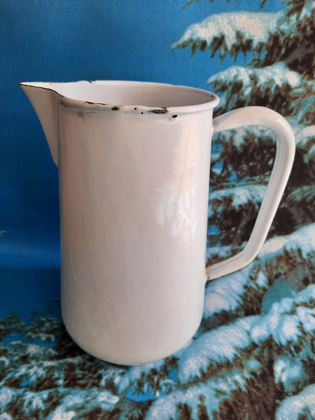 Vintage emailen melkkan of waterkan. Decoratief oud Hollands, Ophalen of Verzenden
