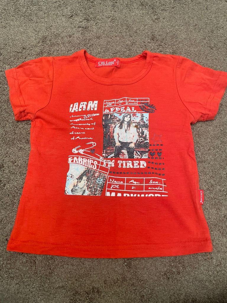 Rood T-shirt met print - Chi Long, Ophalen of Verzenden, Gebruikt, Jongen of Meisje