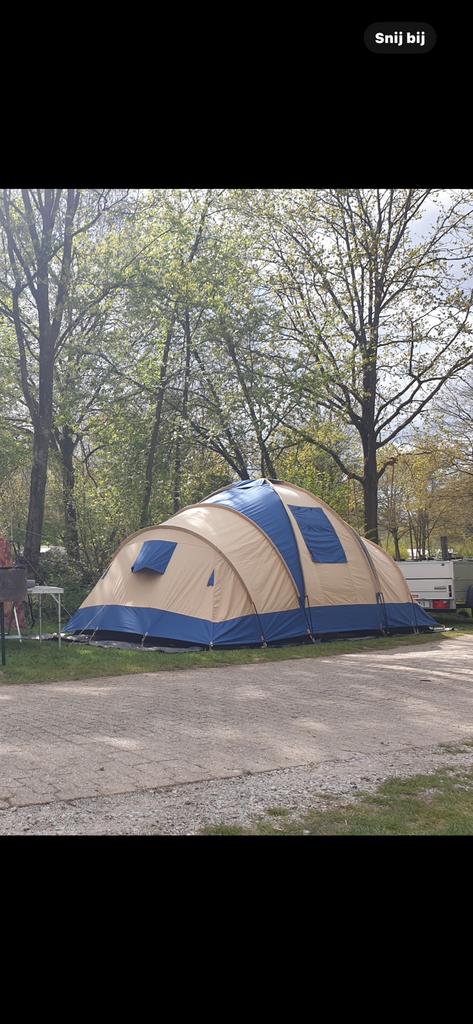 Grote Katoenen tent met twee slaap cabines, Ophalen, Gebruikt, Tot en met 4