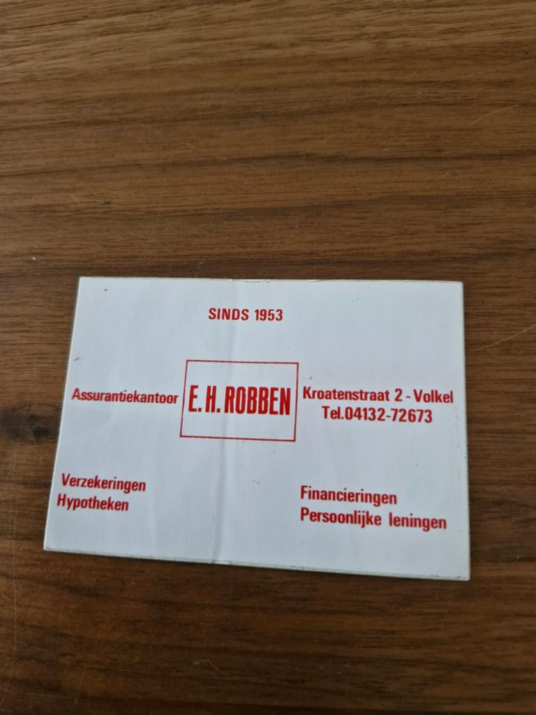 8076 Assurantiekantoor E.H. Robben Volkel, Ophalen of Verzenden, Zo goed als nieuw