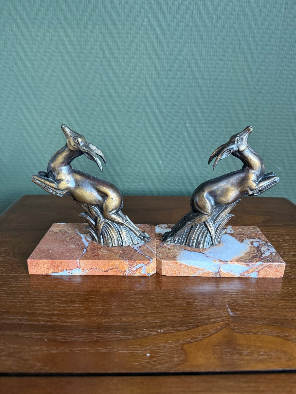 Art Deco Boekensteunen met Gazelle Beelden, Antiek en Kunst, Ophalen of Verzenden