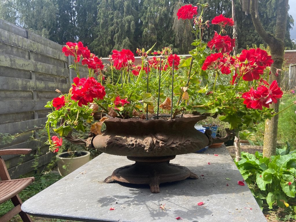 Brocante gietijzeren Franse Jardinière, Antiek en Kunst, Ophalen