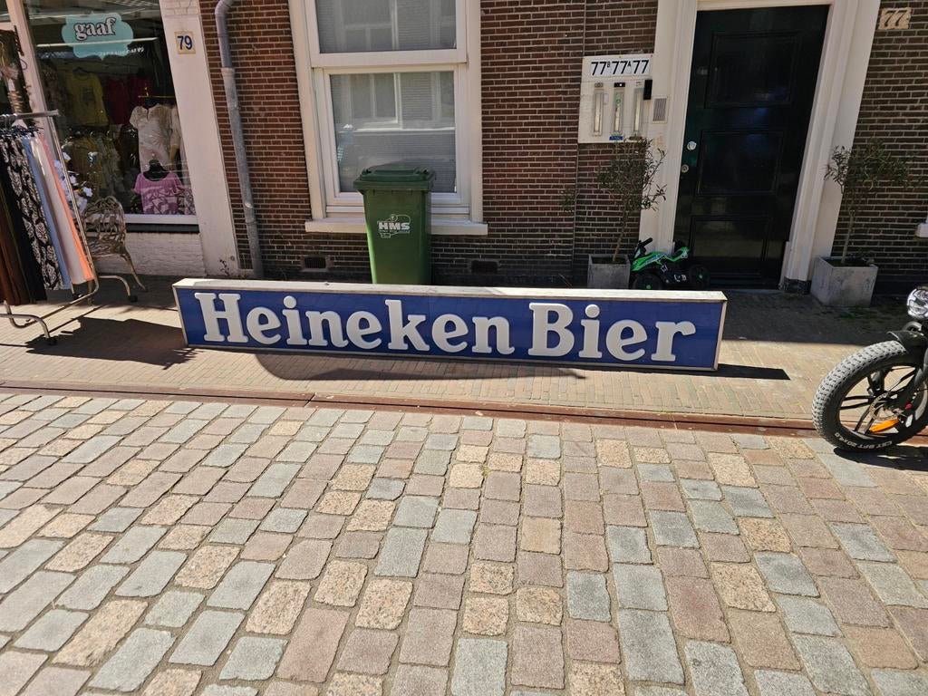Heineken licht bak vintage, Ophalen, Gebruikt, Reclamebord, Plaat of Schild, Heineken