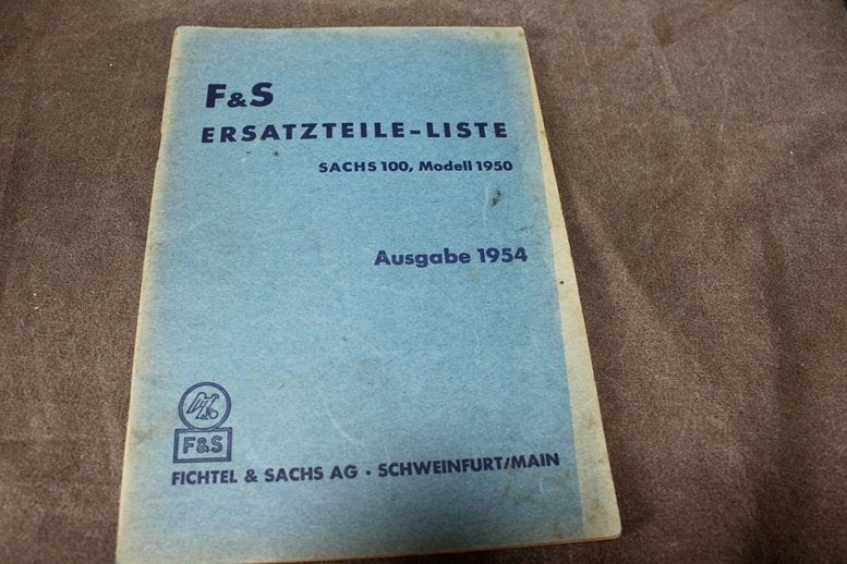 Sachs 100 modell 1950 ersatzteil liste uitgave uit 1954, Motoren, Ophalen of Verzenden, Overige merken
