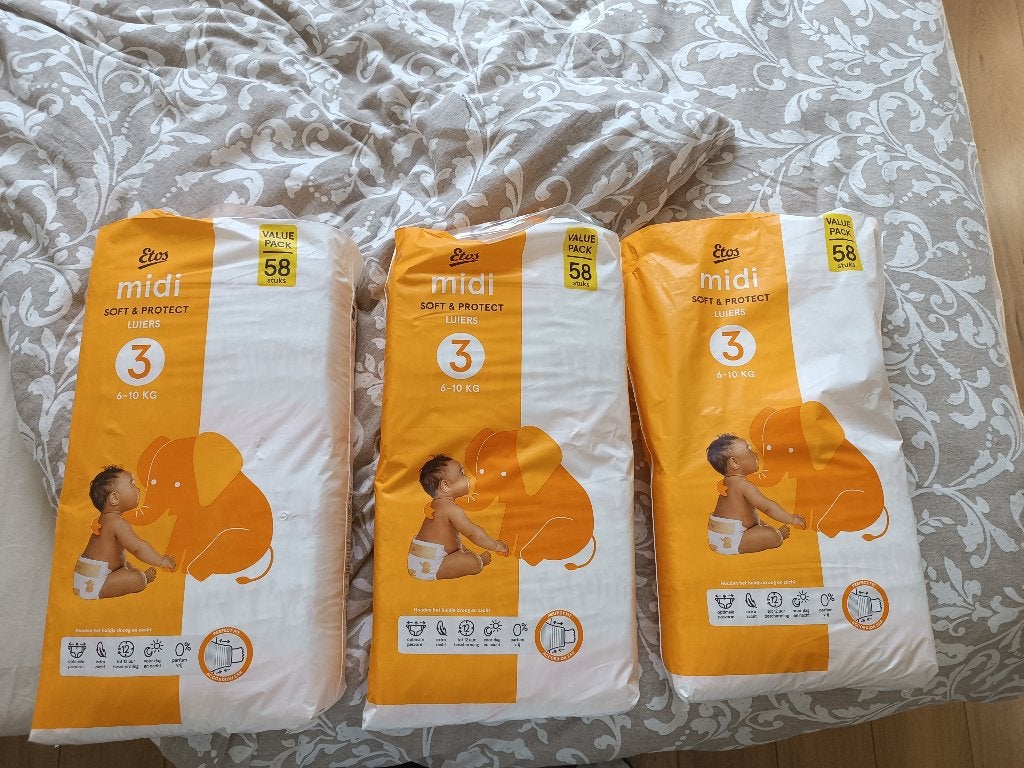 Luiers maat 3, 130 stuks, Ophalen, Nieuw