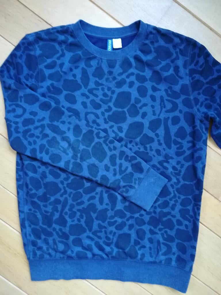 H&M DIVIDED sweater blauw dierenprint maat M, Kleding | Heren, Truien en Vesten, Ophalen of Verzenden, Zo goed als nieuw, H&M