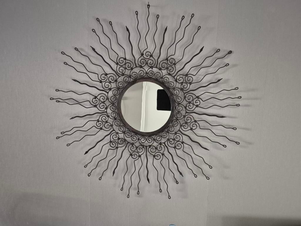 Decoratieve Zonnespiegel - Unieke Wanddecoratie, Huis en Inrichting, Ophalen of Verzenden, Zo goed als nieuw, Rond, 75 tot 100 cm