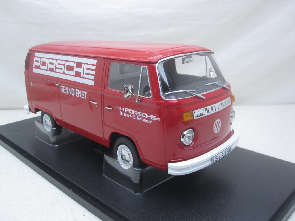 VW Transporter T2 Bestel 1972 PorscheRenndienst 1:18 KKscale, Hobby en Vrije tijd, Modelauto's | 1:18, Ophalen of Verzenden, Nieuw