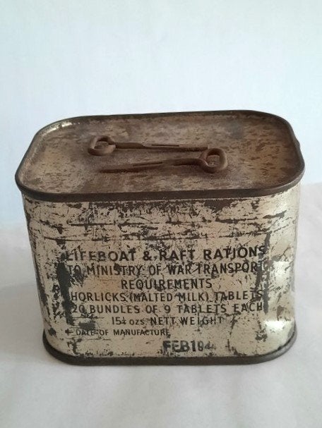 Zeldzaam! Vol ongeopend WOII rantsoenblik Horlicks (Feb1944), Verzamelen, Ophalen of Verzenden, Overige soorten, Engeland, Overige typen