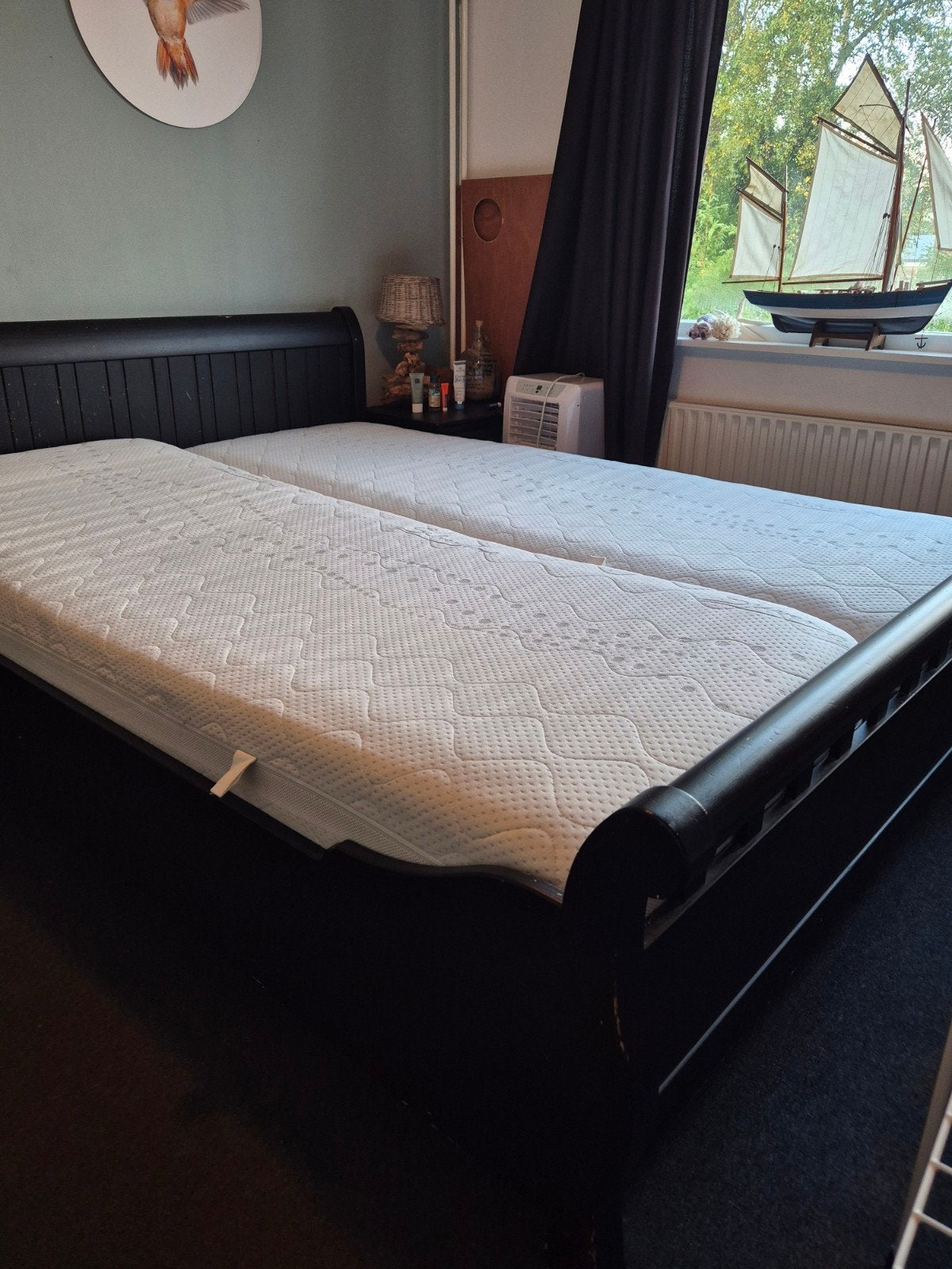 Tweepersoonsbed 160x210 cm met verstelbare lattenbodems en m, Ophalen, Gebruikt, Tweepersoons, 160 cm
