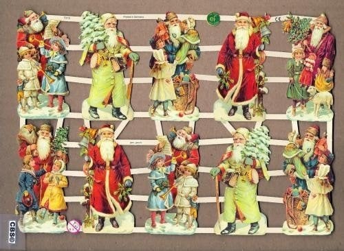Verschillende Kerstmannen poëzieplaatjes 7313, Ophalen of Verzenden