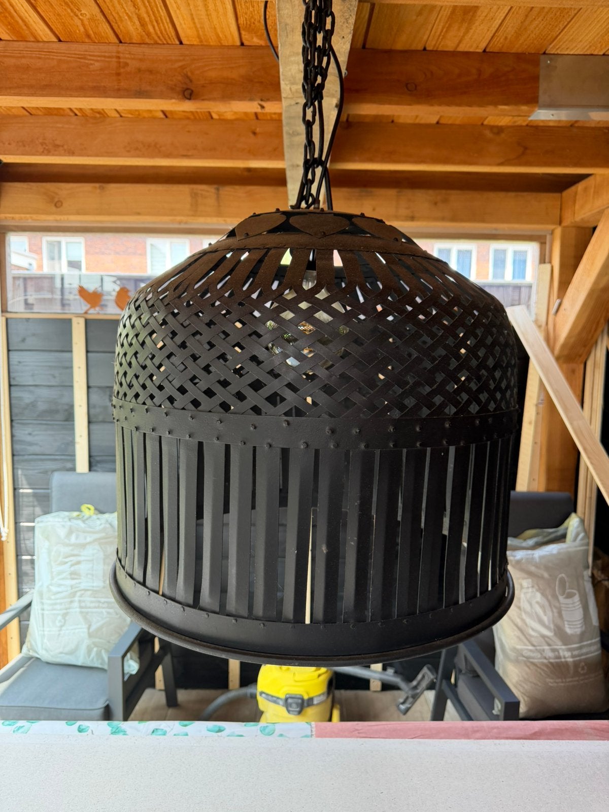 Hanglamp groot (2) viskorf, Ophalen, Overige materialen, Gebruikt, 50 tot 75 cm