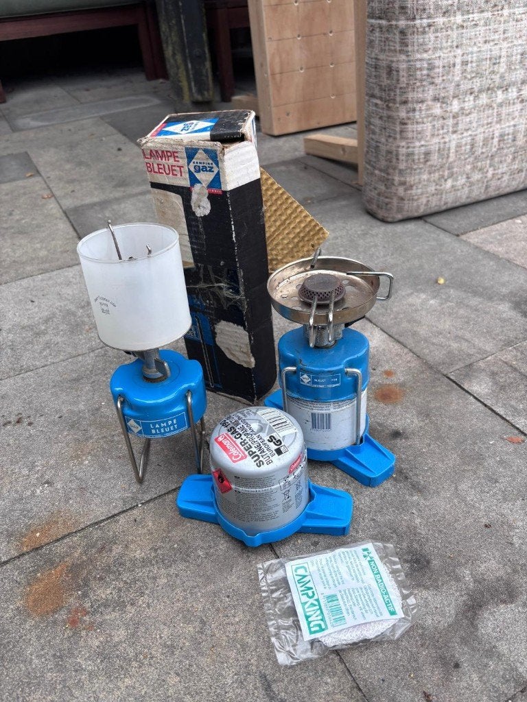 Gasbrander / koker voor op de camping - complete set, Caravans en Kamperen, Kampeeraccessoires, Ophalen of Verzenden, Gebruikt