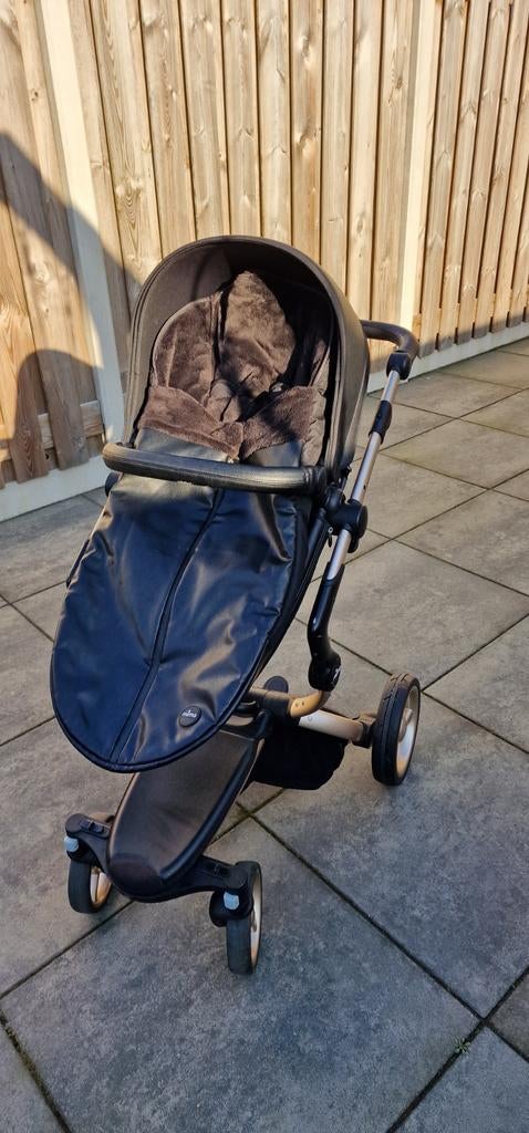 Mima Xari gold/black kinderwagen, Ophalen, Gebruikt, Overige merken, Voetenzak
