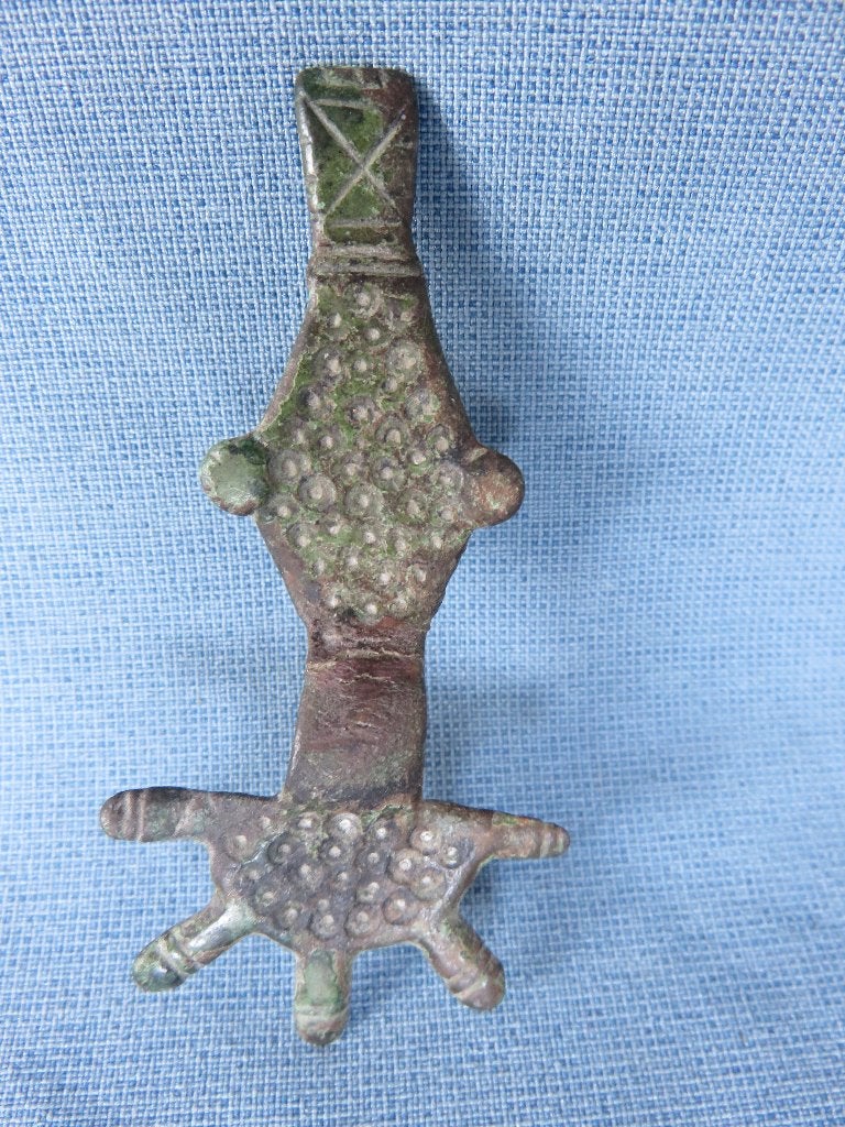 Merovingische rijk . fibula in brons - 6e - 7e eeuw A.D., Ophalen of Verzenden, Brons