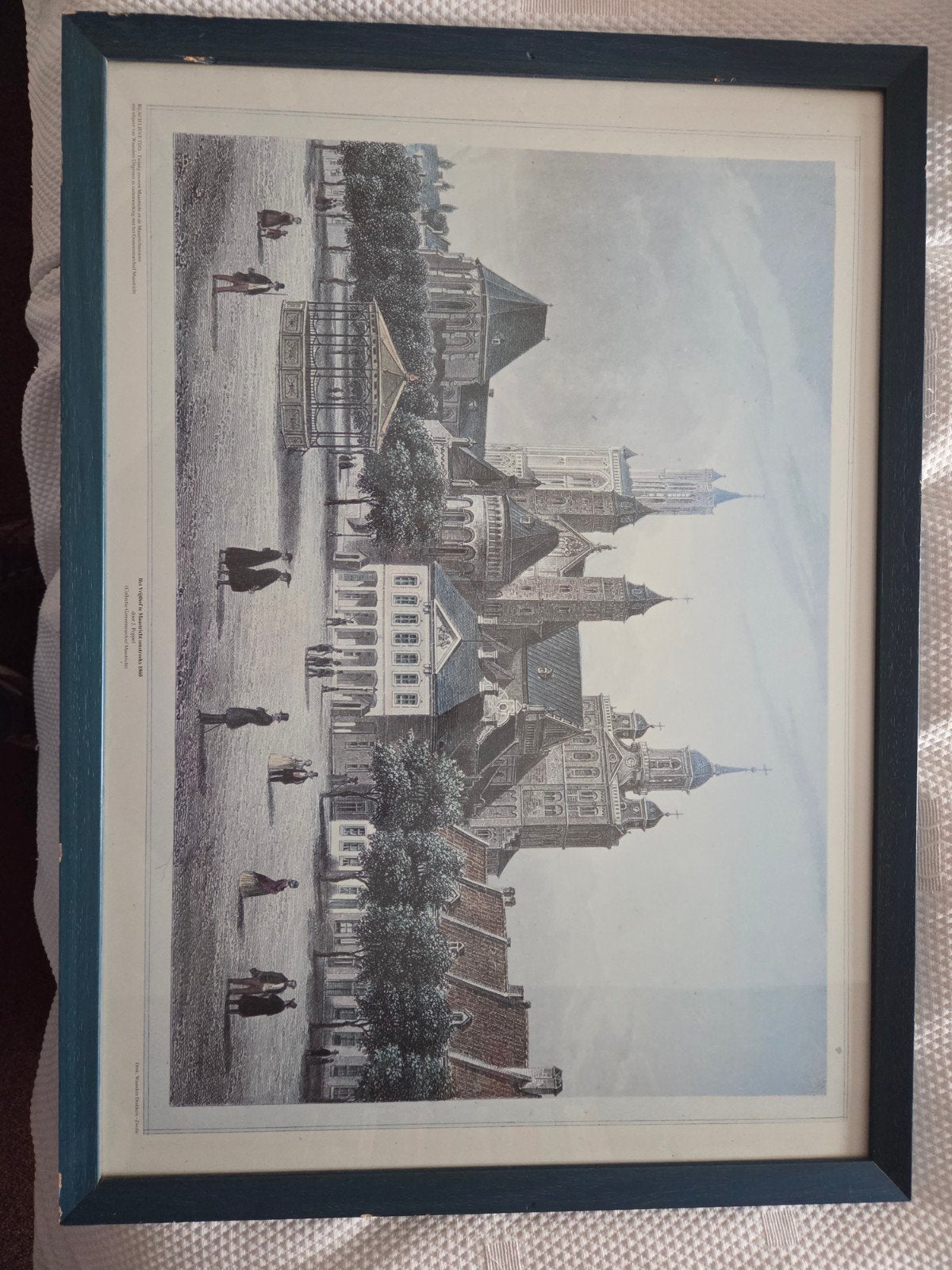Het Vrijthof te Maastricht omstreeks 1860 - J. Poppel, Antiek en Kunst, Ingelijst, 1800 - 1899, Stadsgezicht, Ophalen of Verzenden