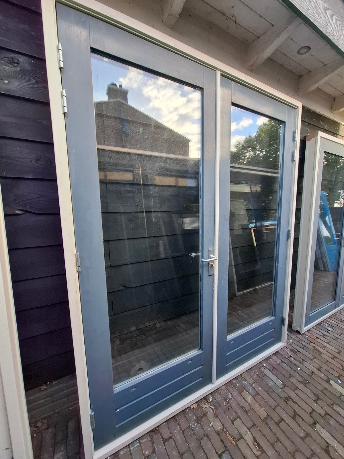 openslaande tuindeuren dubbel glas deuren terrasdeuren pui, Ophalen, Deurkozijn, 225 cm of meer, Zo goed als nieuw