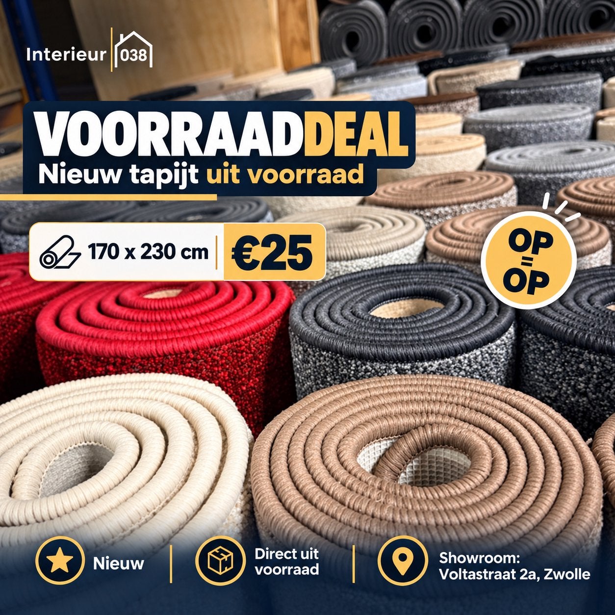Nieuwe vloerkleden van 170x230 cm | Slechts €25!, Huis en Inrichting, 150 tot 200 cm, Ophalen of Verzenden, Rechthoekig, Nieuw