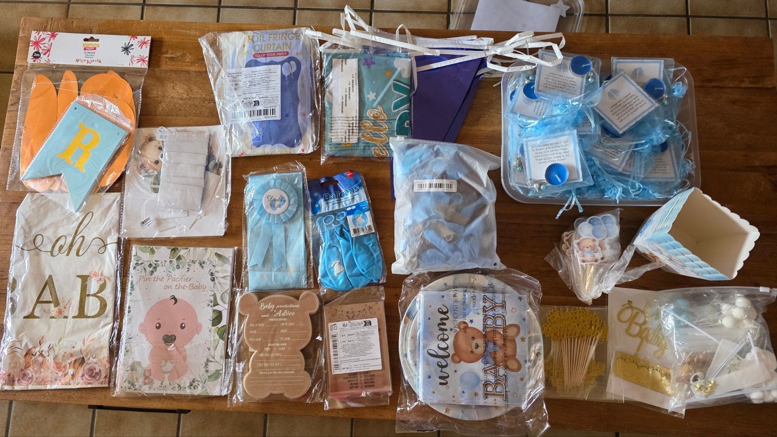 Baby shower pakket jongen, Ophalen, Nieuw, Versiering, Geboorte of Huwelijk