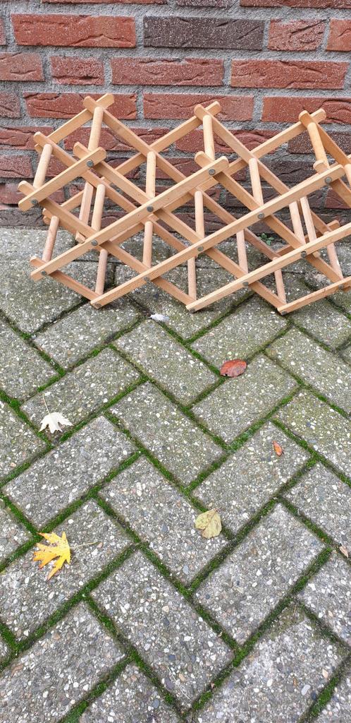 wijnflessen rek inklapbaar van hout harmonika, Ophalen of Verzenden, 'T Olde Gre-j, Info@toldegrej.nl, Endepoelstraat 20f Didam