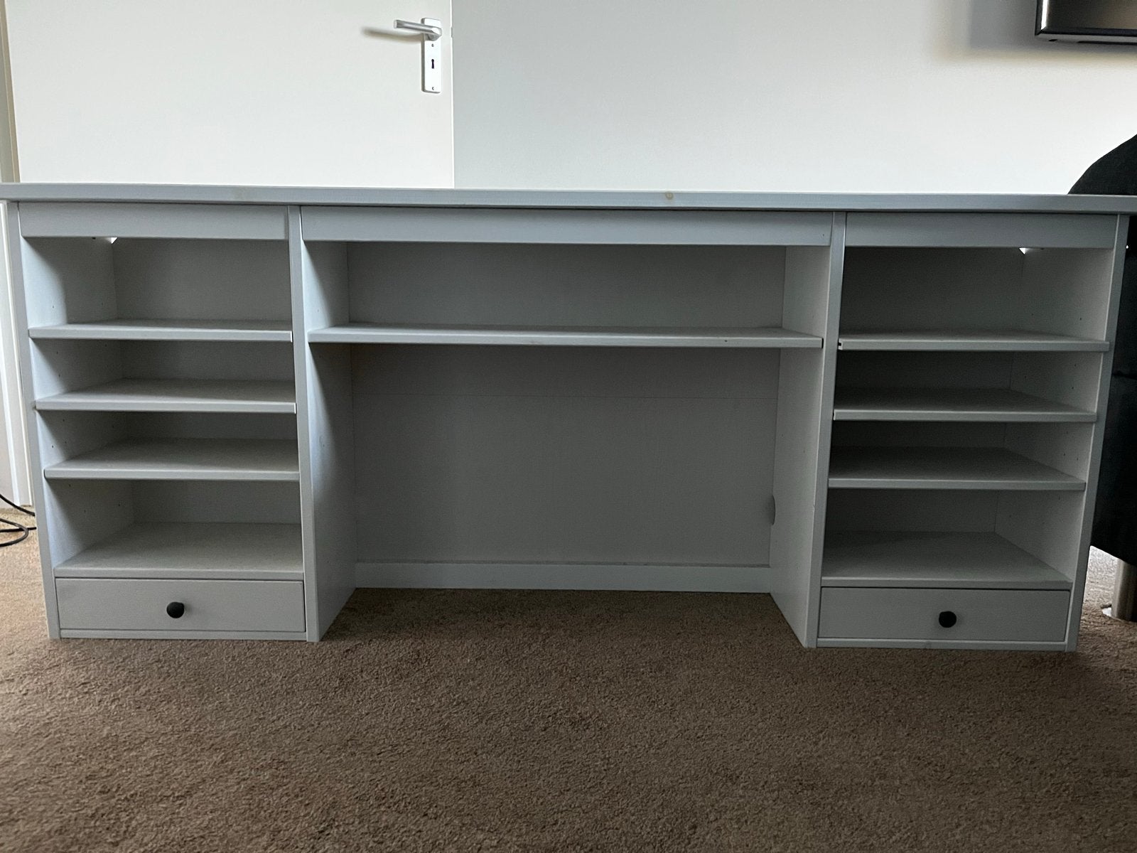 Hemnes opzet kast bureau met opbergruimte en lades, Ophalen, Gebruikt, Scandinavisch, Met lades