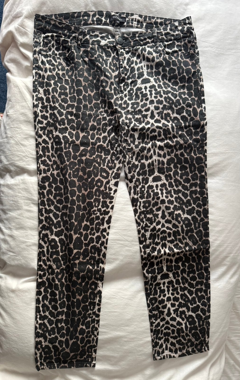 MS Mode stretch panterprint broek maat 48 zgan, Kleding | Dames, Bruin, Maat 46/48 (XL) of groter, Ophalen of Verzenden, Zo goed als nieuw