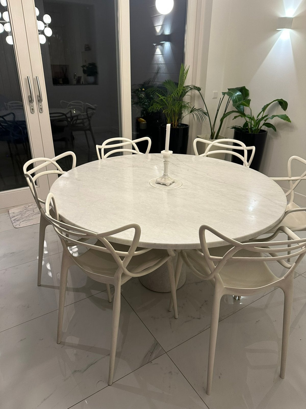 Dining Table In Carrara Marble By Angelo Mangiarotti, Ophalen, Gebruikt, Rechthoekig