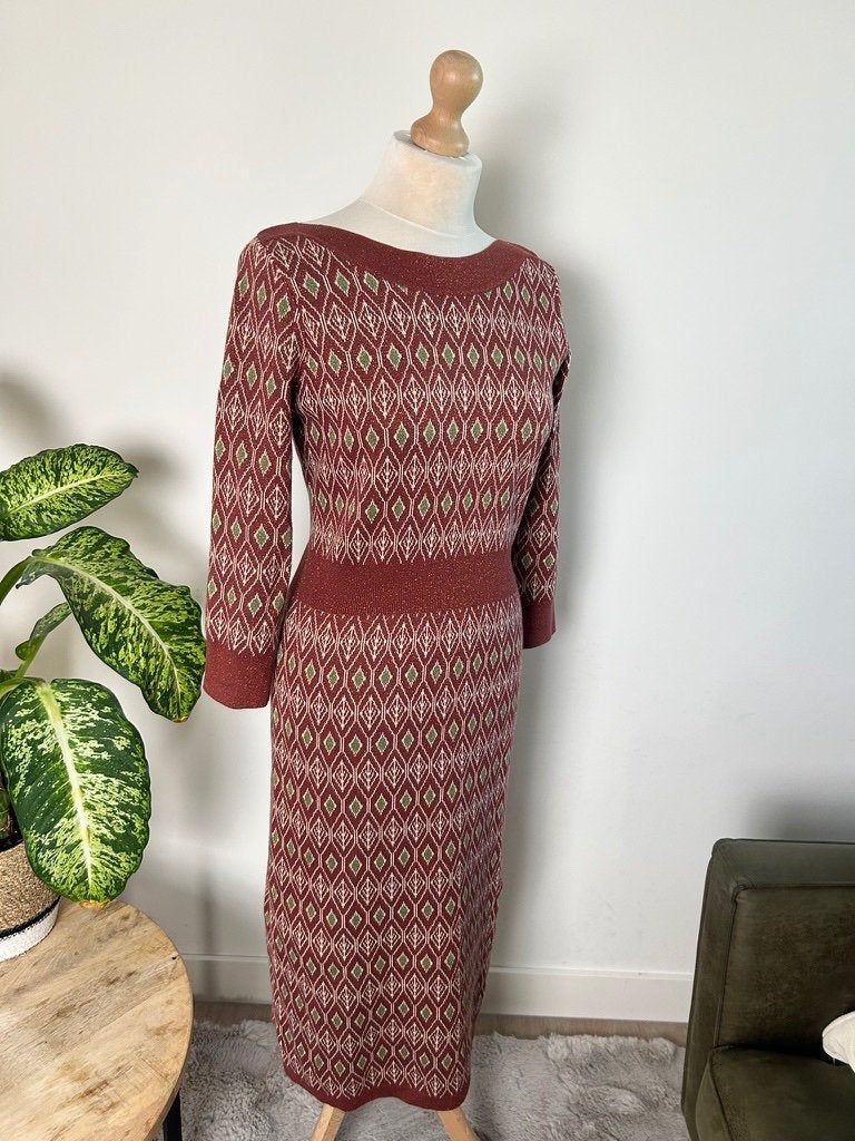 King Louie maat M jumper winter jurk retro 3519, Kleding | Dames, Maat 38/40 (M), Oranje, Ophalen of Verzenden, Zo goed als nieuw