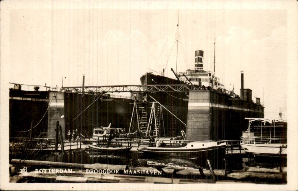 Rotterdam - Droogdok - Maashaven, Verzamelen, Ophalen of Verzenden, 1920 tot 1940, Gelopen, Zuid-Holland