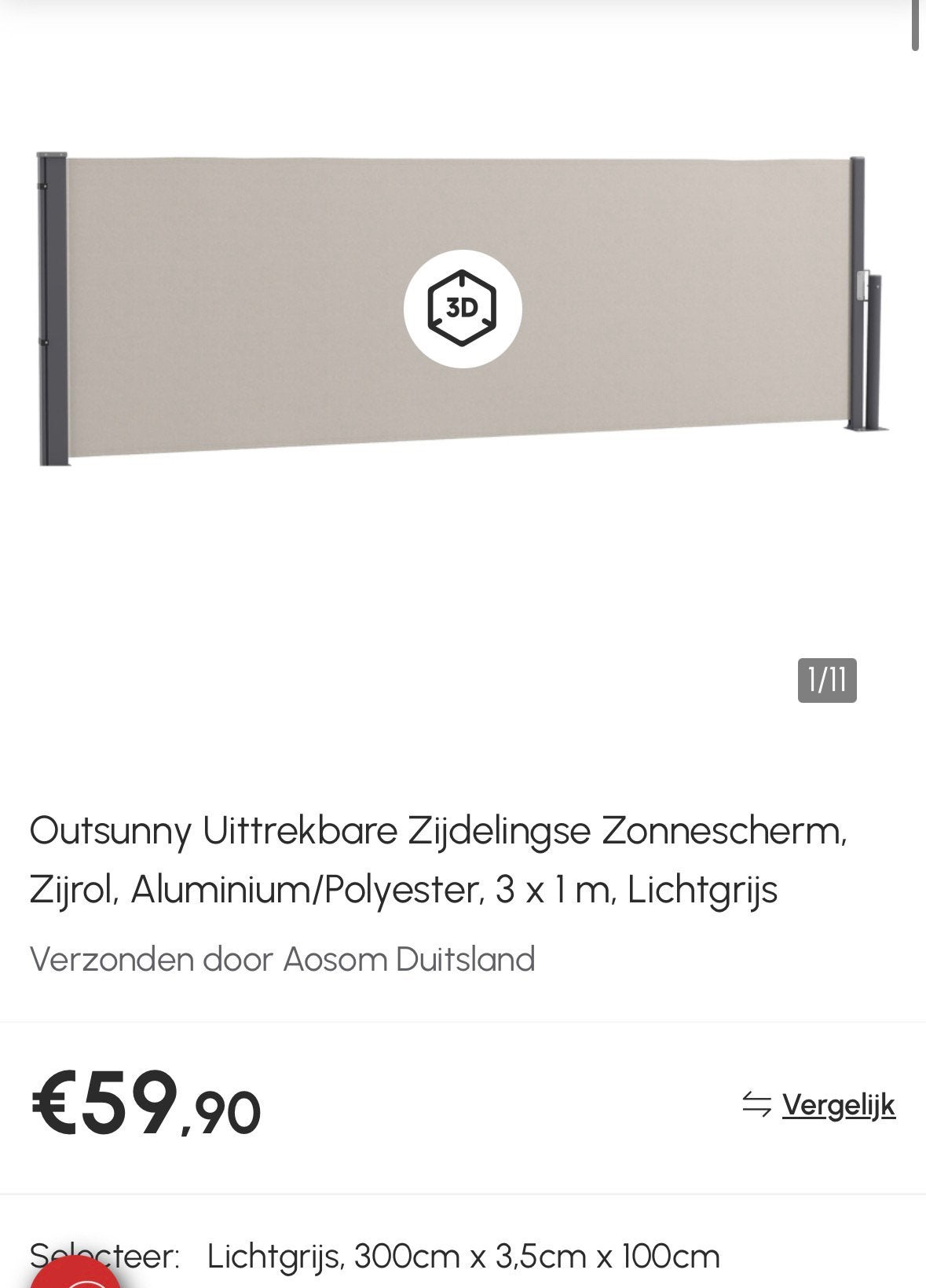 Windscherm 300x100, Tuin en Terras, Tuinschermen, Nieuw, 200 cm of meer, Ophalen