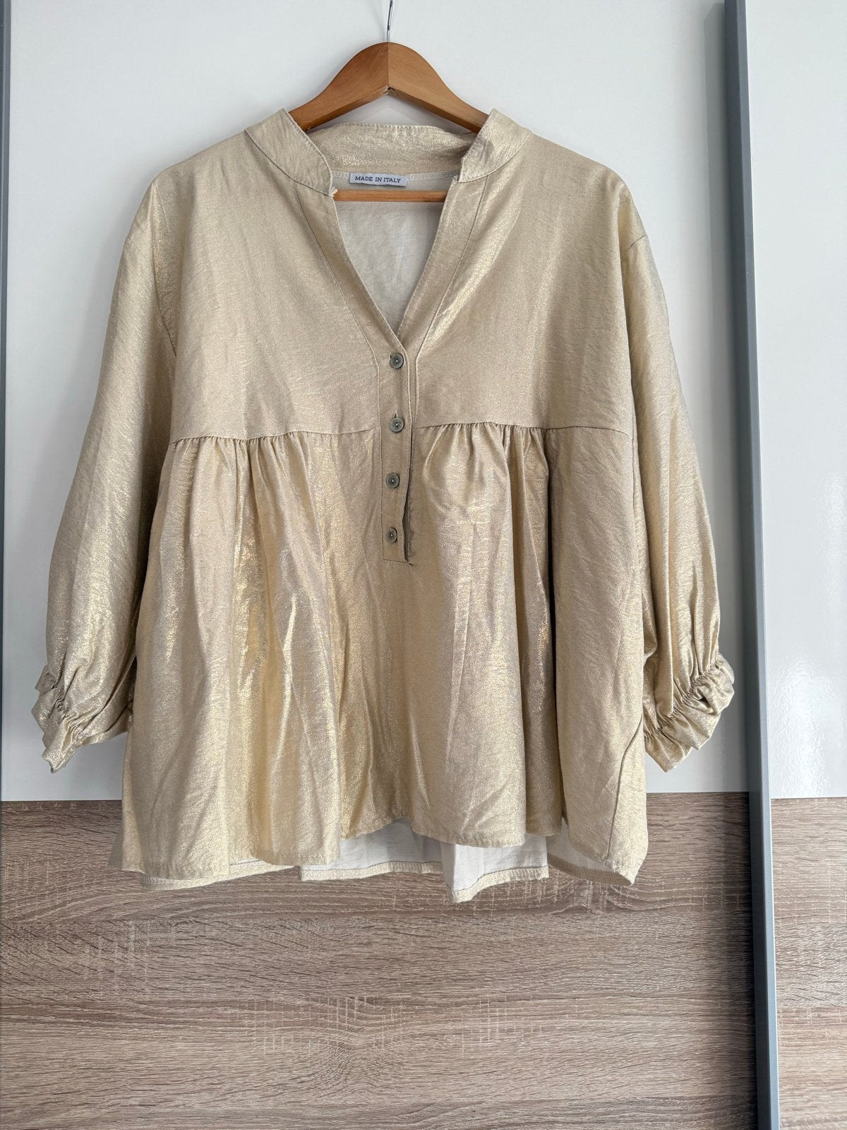 Ibiza blouse goudkleur, Ophalen of Verzenden, Nieuw, Maat 42/44 (L), Goud