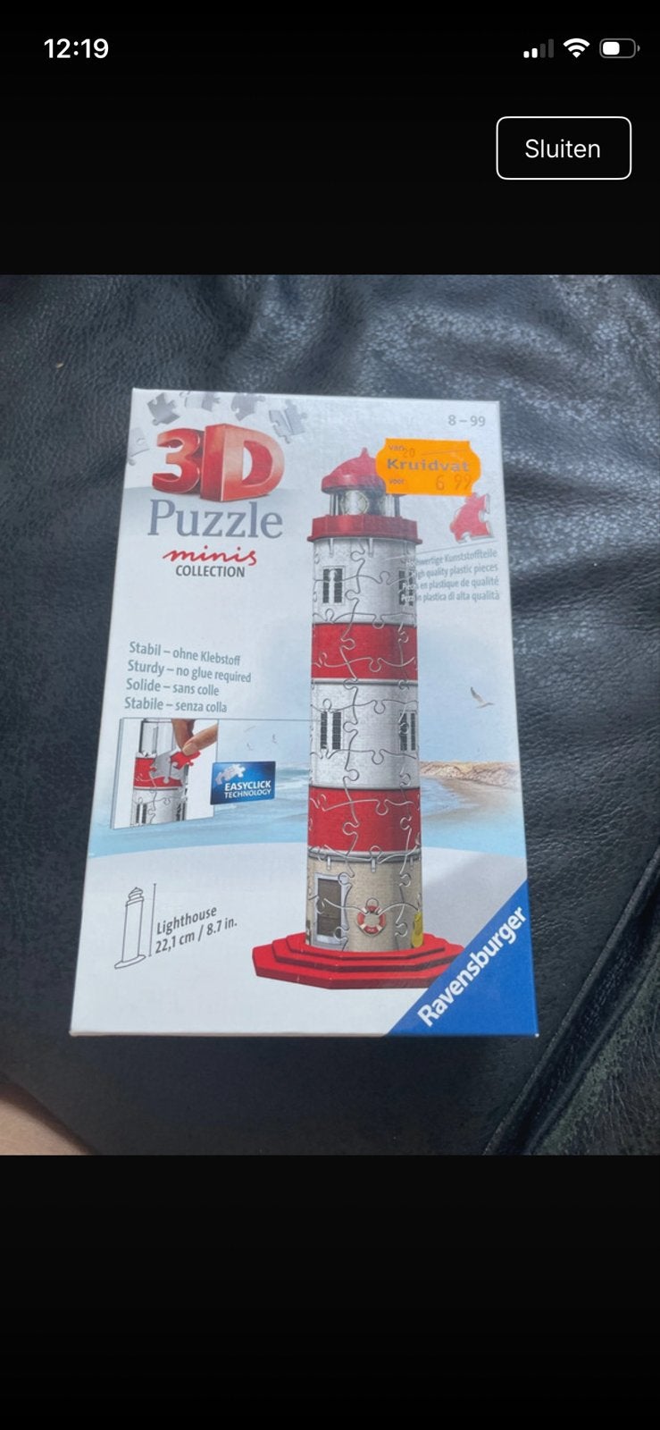 Ravensburger 3D Puzzle Minis Vuurtoren, Ophalen of Verzenden, Meer dan 50 stukjes, Nieuw, 6 jaar of ouder
