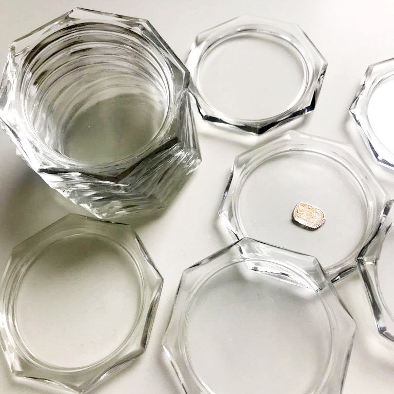 14 vintage Bohemia Glass ONDERZETTERS Tsjechië kristal 60's, Ophalen of Verzenden, Gebruikt