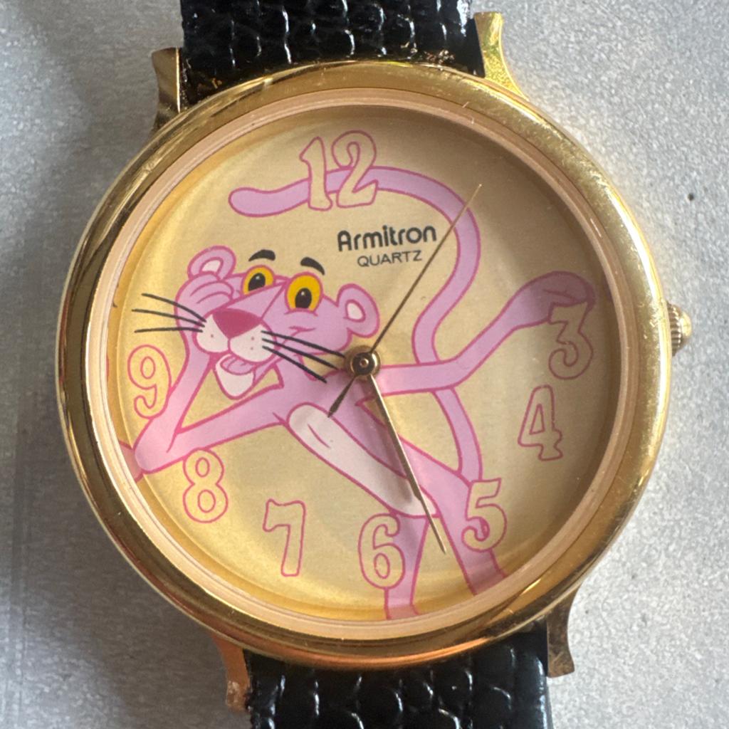 Vintage Armitron Pink Panther horloge uit 1990, Ophalen of Verzenden, Staal, Overige merken, 1960 of later