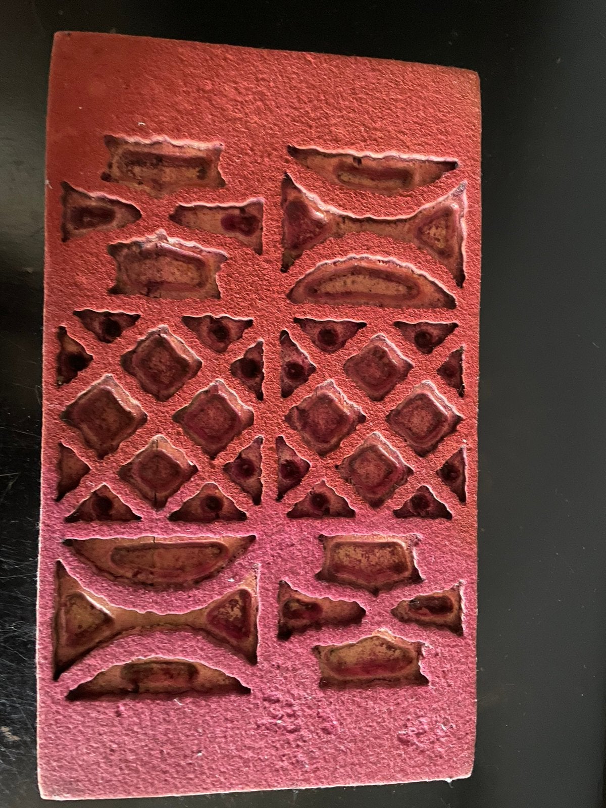 Houten stempel van stoffen fabriek Vlisco Helmond, Ophalen of Verzenden