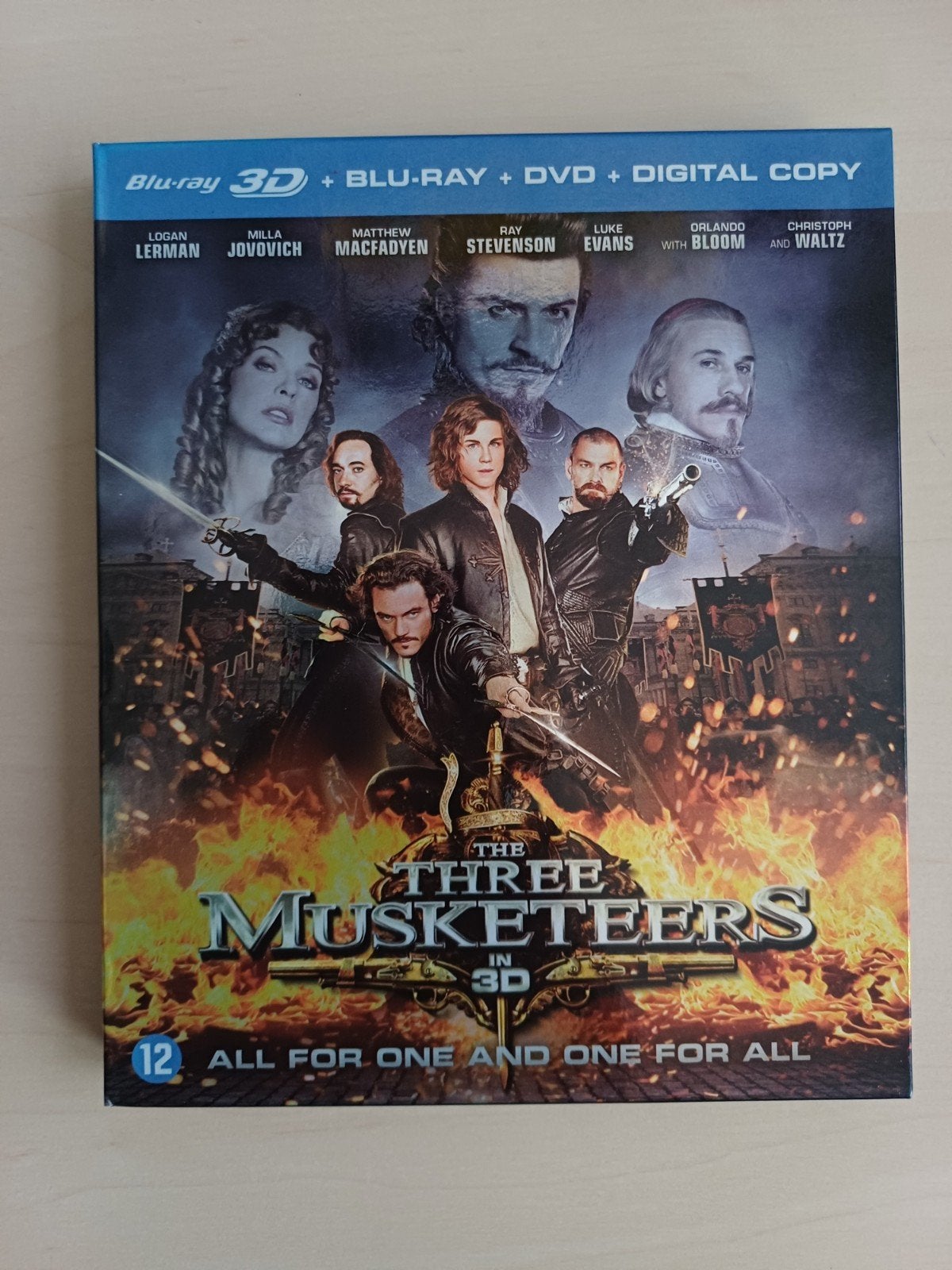 The Three Musketeers geen  3D Blu-ray + Blu-ray + DVD, Ophalen of Verzenden, Zo goed als nieuw, Actie