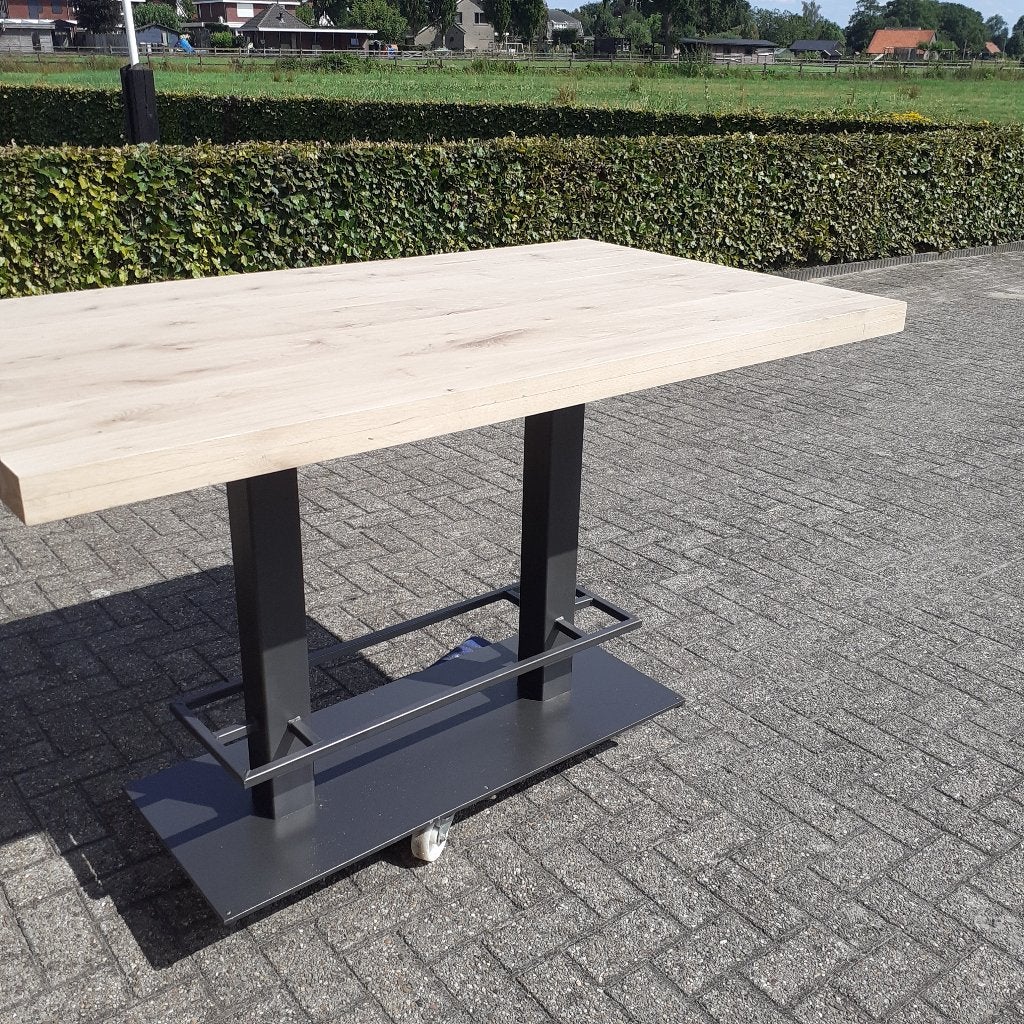 Bartafel 160x90 met rustiek eiken blad. NIEUW., Ophalen of Verzenden, Nieuw