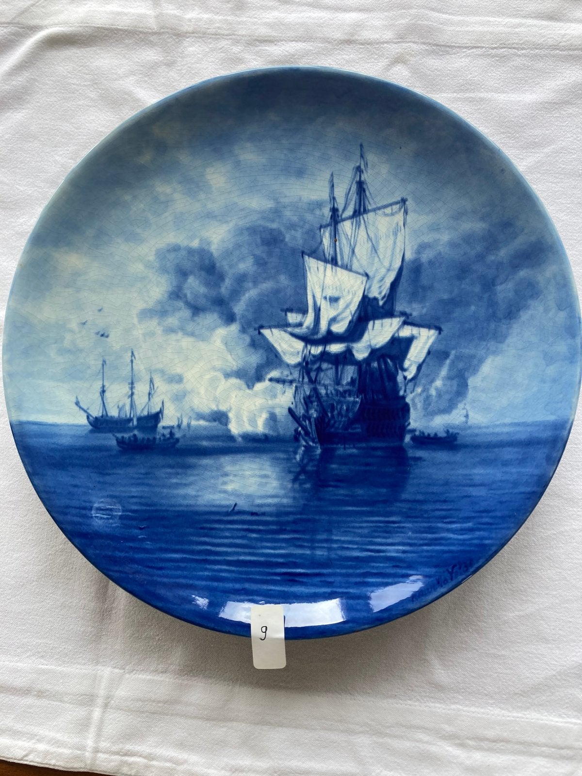 Porceleyne Fles wandbord 41 cm "het kanonschot", Antiek en Kunst, Ophalen