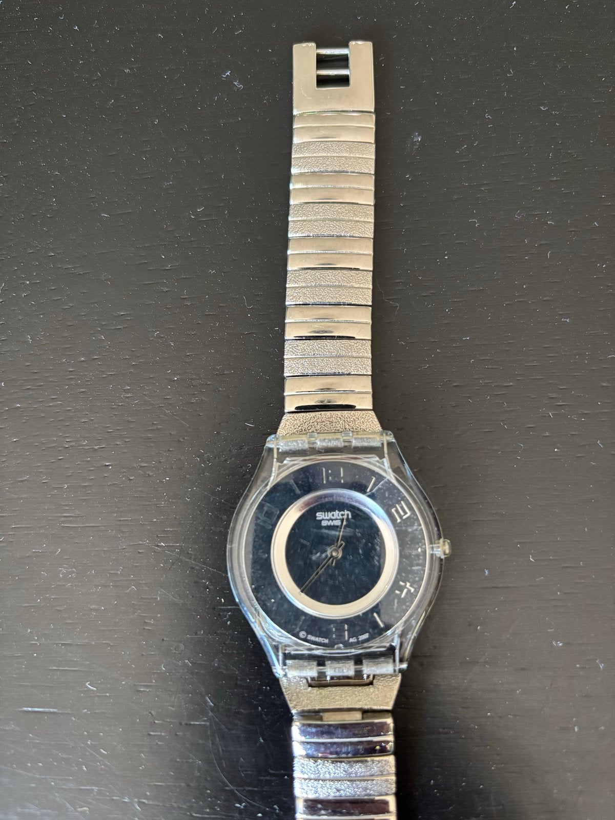 Swatch Polshorloge met metalen bandje, Staal, Kunststof, Gebruikt, Polshorloge