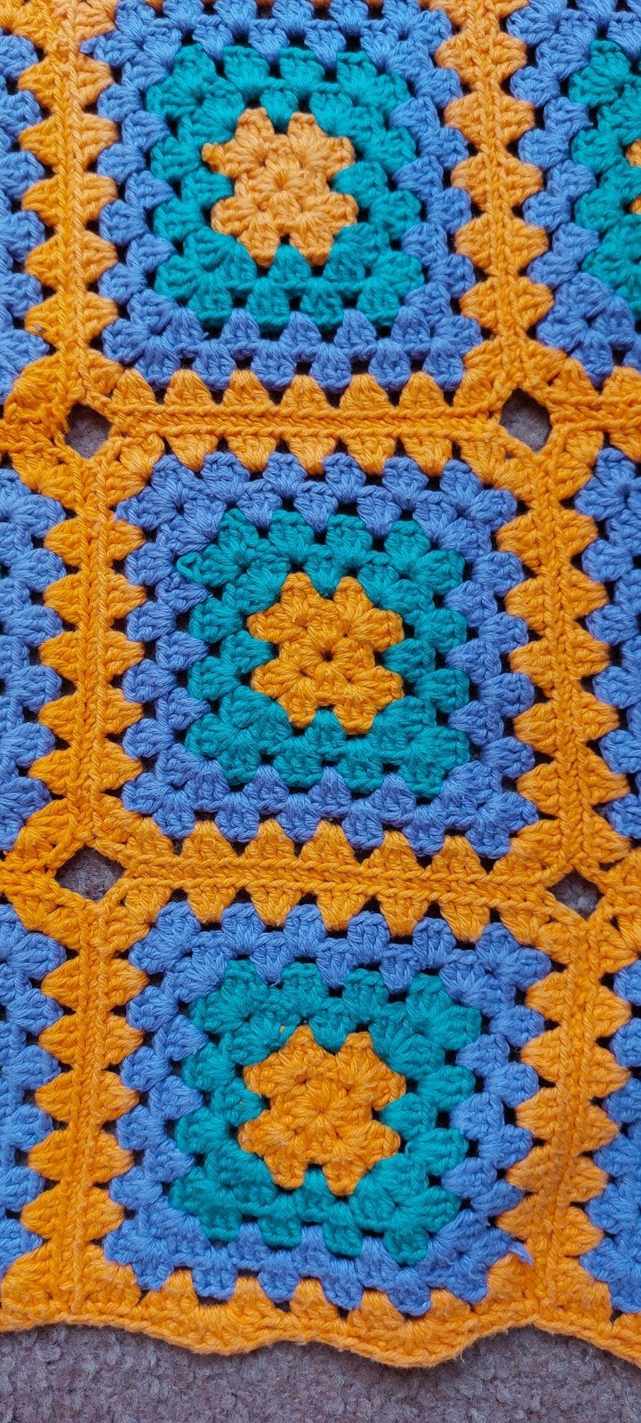 Handgemaakte gehaakte vintage sprei 1.30x2.25m, Huis en Inrichting, 100 tot 150 cm, Groen, 200 cm of meer, Ophalen of Verzenden