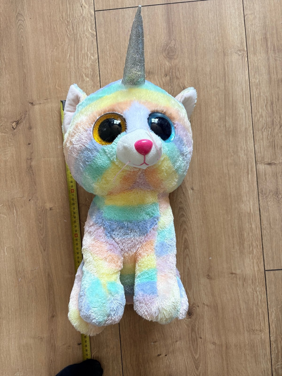 Grote regenboog eenhoorn knuffel, Ty Beanie Boo's stijl, Eenhoorn, Overige karakters, Ophalen of Verzenden, Zo goed als nieuw