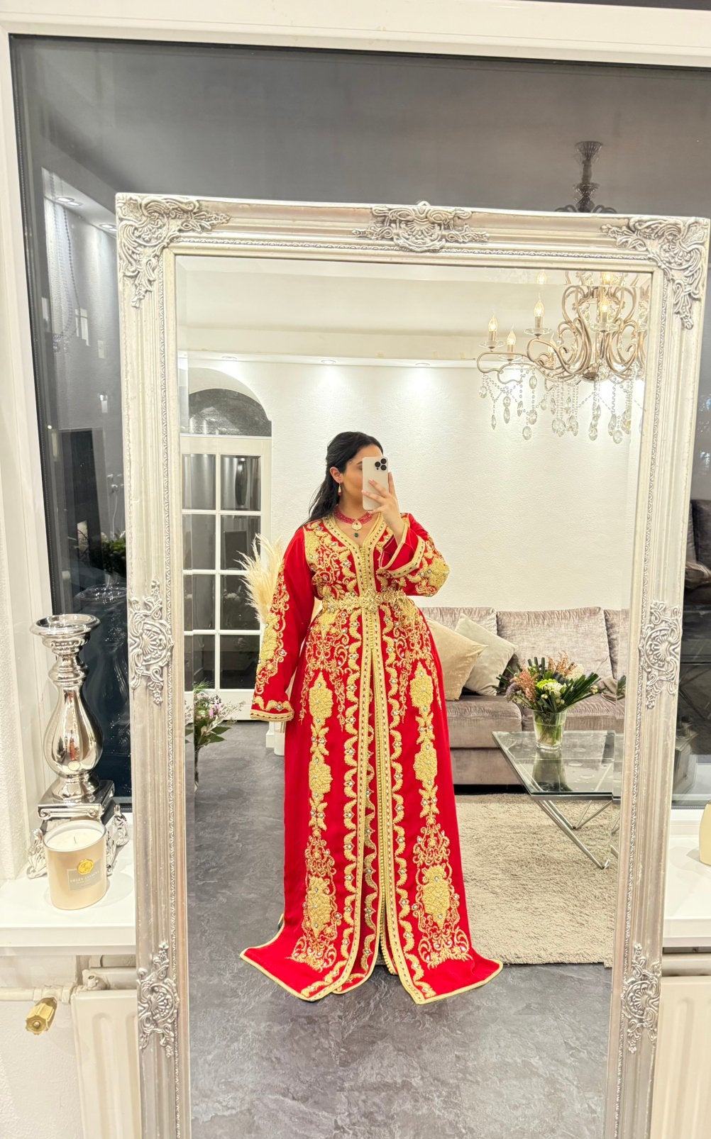 TE HUUR – ZEER EXCLUSIEVE Marokkaanse Takchita / Caftan, Maat 38/40 (M), Overige typen, Blauw, Ophalen of Verzenden