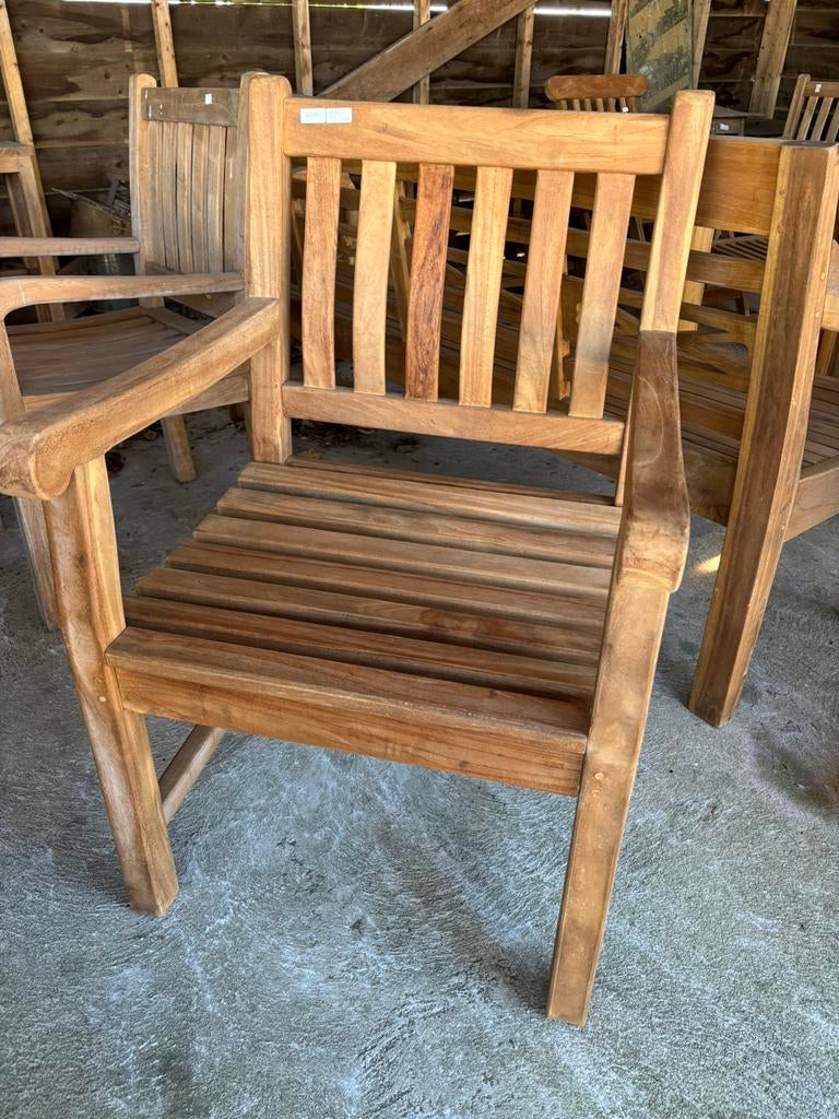 Compacte teak houten stoel voor buiten, Ophalen, Hoevesteenwijkerwold@gmail.com, Hout, Hoevesteenwijkerwold