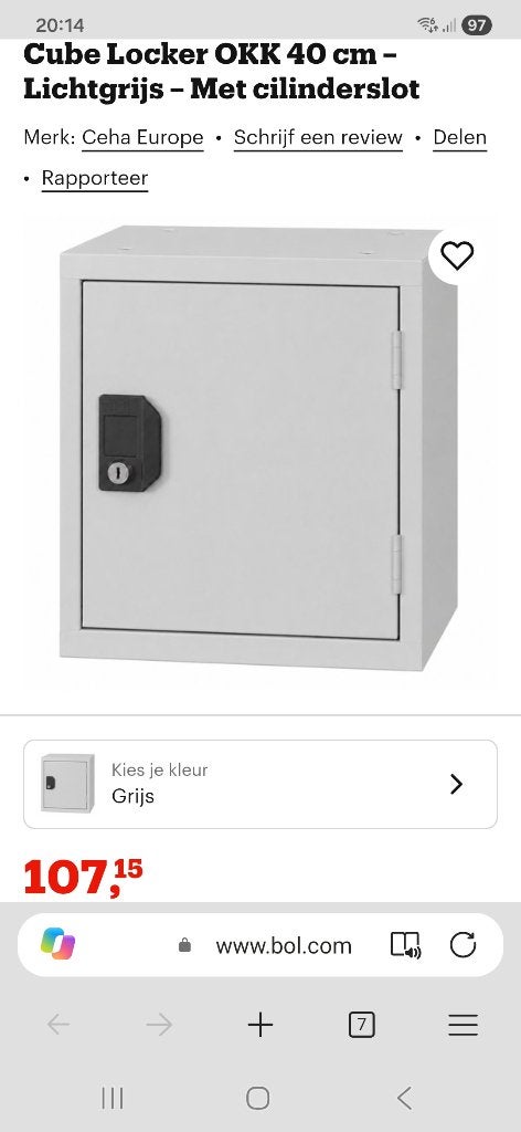 Locker Kubus Cube OKK40 Grijs (nieuw), Ophalen, Nieuw