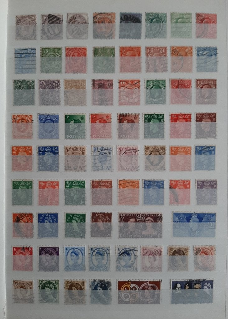 5 Kaarten Oude Klassieke Postzegels Engeland Nr 8 Gestempeld, Ophalen, Gestempeld