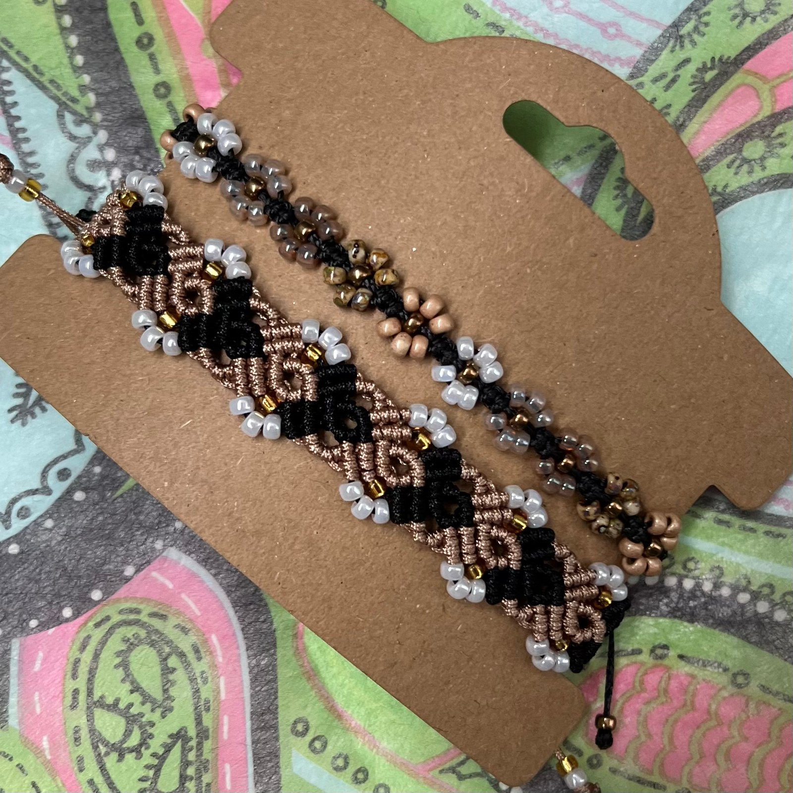 Macramé armbanden stoer, Overige materialen, Zwart, Nieuw, Ophalen of Verzenden