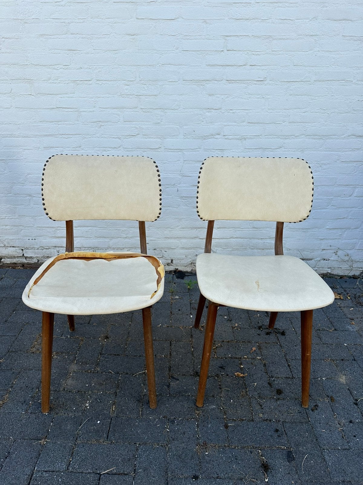 Vintage jaren 60 stoelen, Ophalen, Overige materialen, Gebruikt, Twee